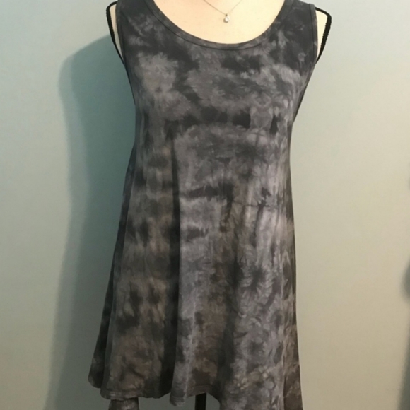 American Age Dresses & Skirts - GUC AMERICAN AGE Made-In-USA Boho Cotton Scoop-Neck Tie-Died Mini Dress Tunic